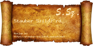 Stauber Szilárd névjegykártya